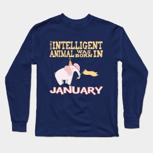 January Birthday Gift Shirt For Intelligent Nerds Long Sleeve T-Shirt